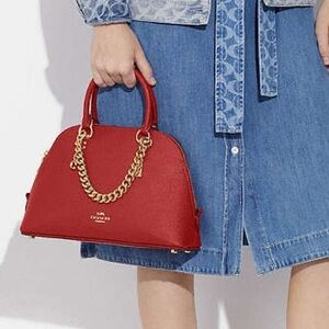 Coach Katy Satchel Candy Apple Red Leather Crossbody